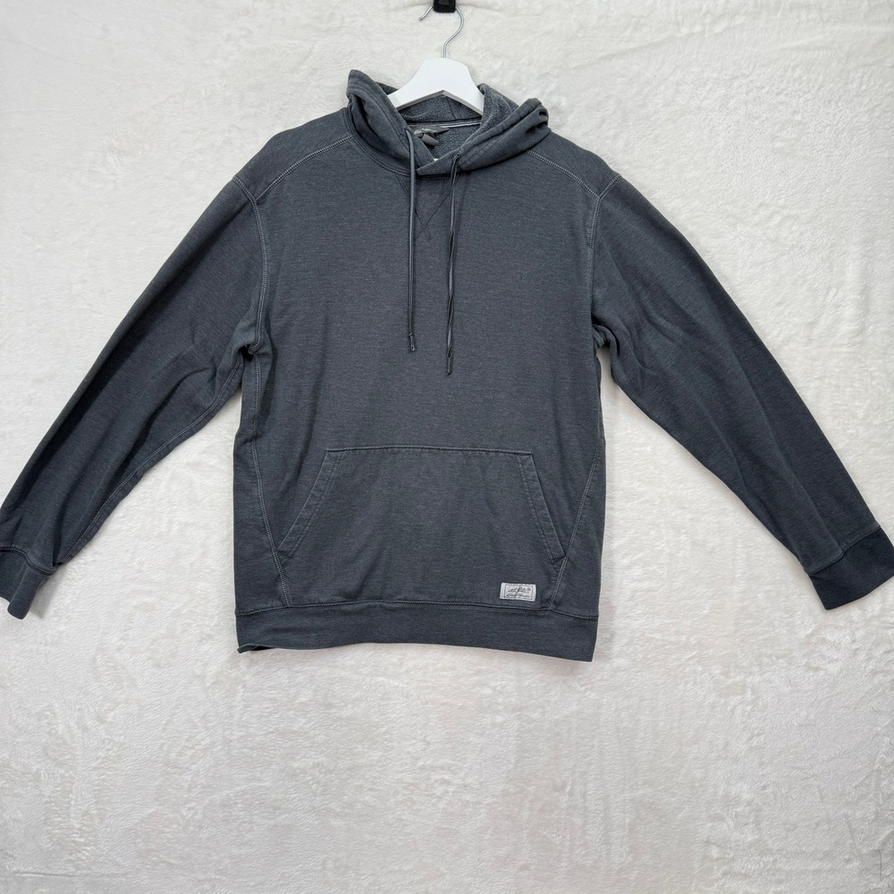 Eddie Bauer Hoodie Mens M Gray Everyday PO Hood‎ Pullover Cotton Blend Fleece